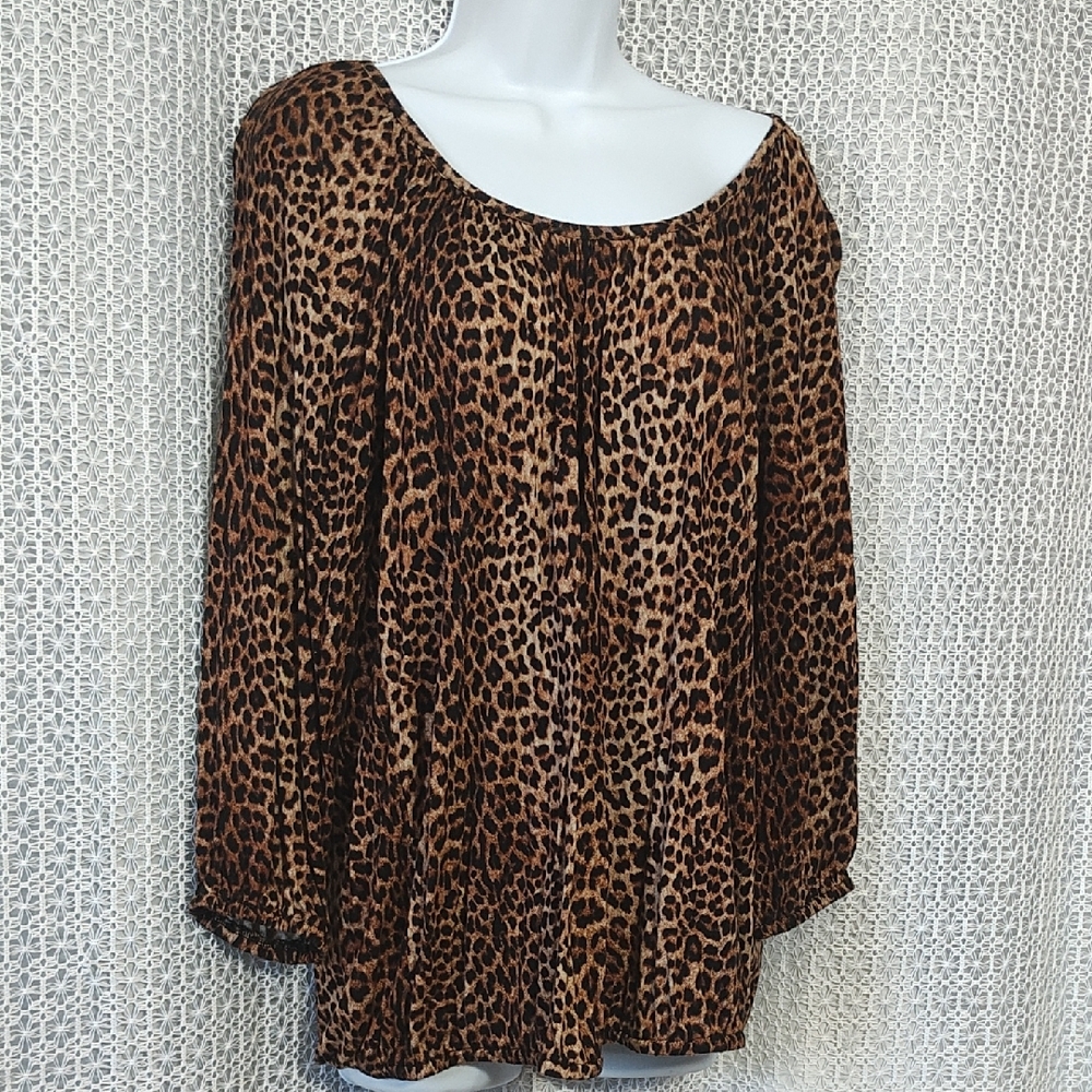 Michael Kors Animal Print Blouse - Brown and Black